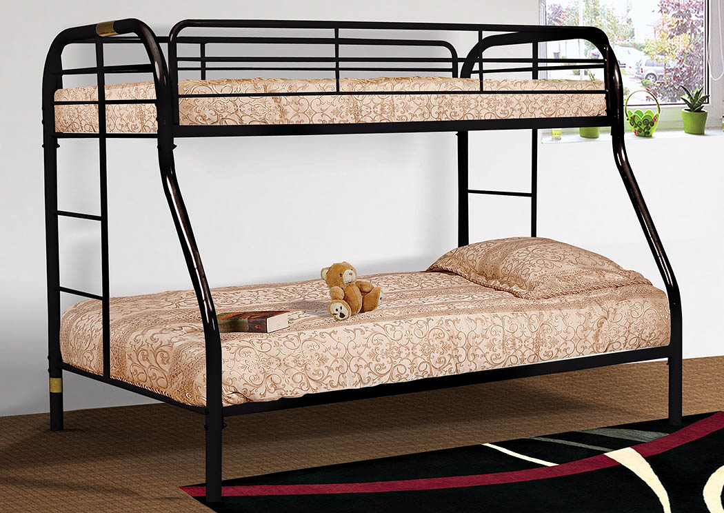 4482K 2" Twin - Full Bunk Bed Black,Global Trading